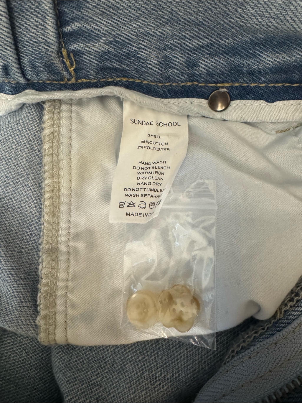 Sundae School Sky Blue Hanbok Denim Pants — image 2 of 6